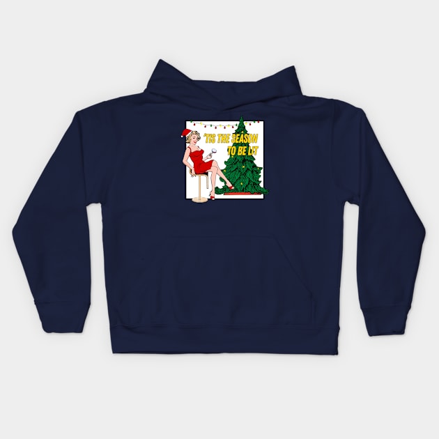 Retro Christmas - 'Tis The Season To Be Lit Kids Hoodie by MaplewoodMerch